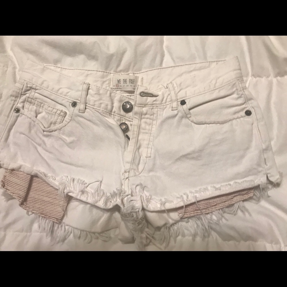 🎉HP🎉Free People Button-Fly Short White Shorts 25